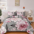 WONGS BEDDING Grey Quilt King Size, Lightweight Farmhouse Coverlet Set by WONGSBEDDING