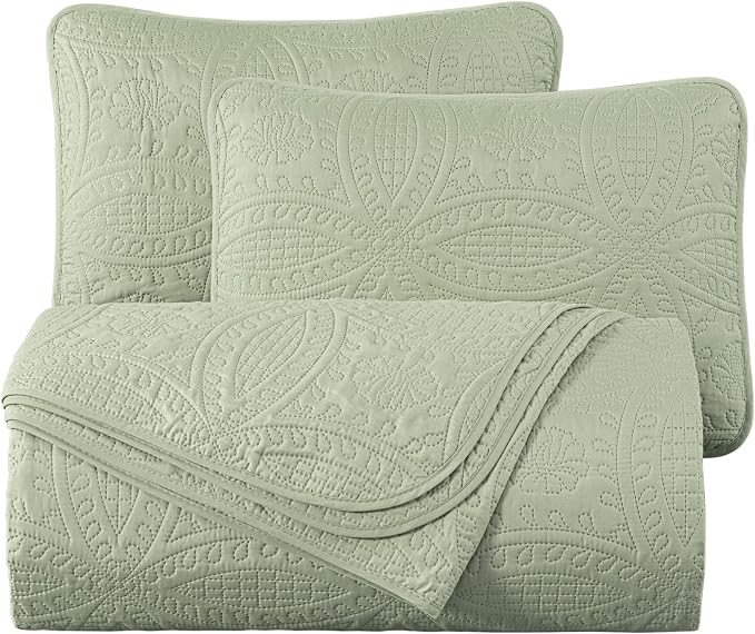 Chezmoi Collection Austin 3-piece Oversized Bedspread Coverlet Set - Image 9