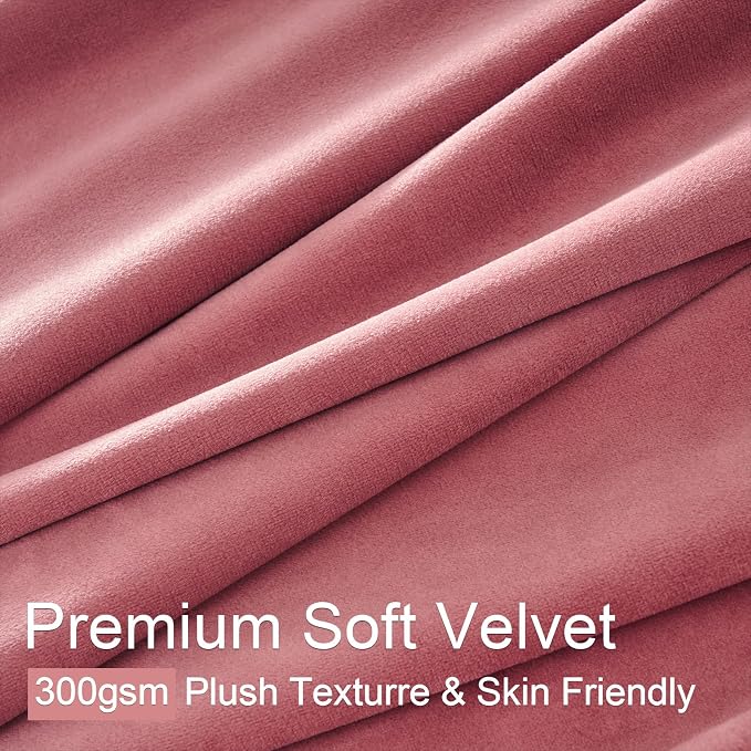 Dusty Pink Velvet 84 Inches Curtains 2 Panels Modern Luxury Decorative Pinch - Image 3