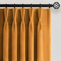 96 Inch Long Mustard Yellow Velvet Pleated Curtains 2 Panels Heavy Thick Velvet by Unknown