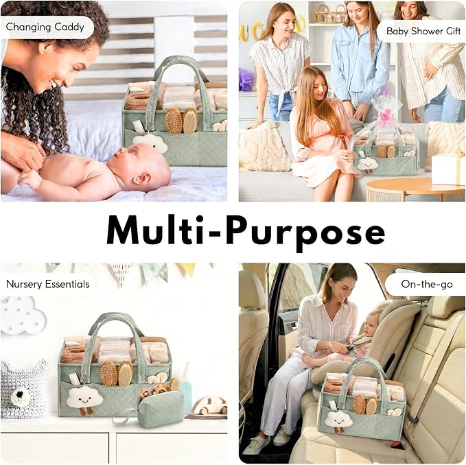Baby Diaper Caddy Organizer, Baby Basket Shower Gift, Portable Changing Table - Image 5