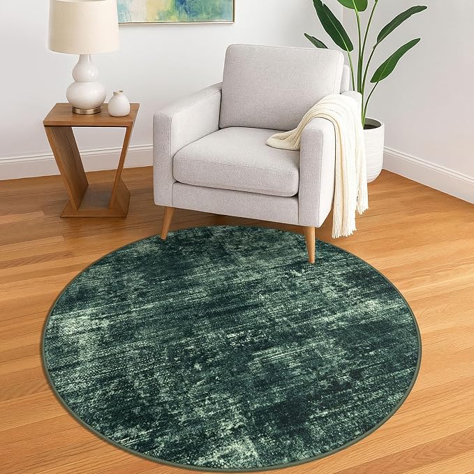 Round Area Rug 5 Ft Circle Entryway Rugs Round Washable Door Mat Indoor Entrance by iOhouze
