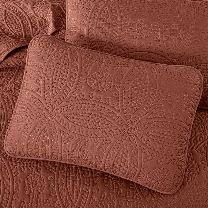 Chezmoi Collection Austin King Bedspread Set 3-Piece Pinsonic Quilted Oversized - Image 6