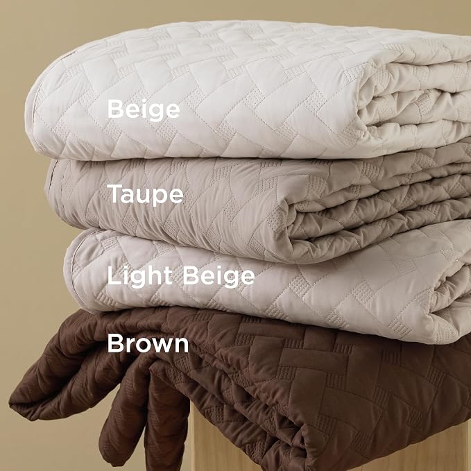 Bedsure California King Quilt, Lightweight Comforter Set, Taupe Bedspread | - Image 3