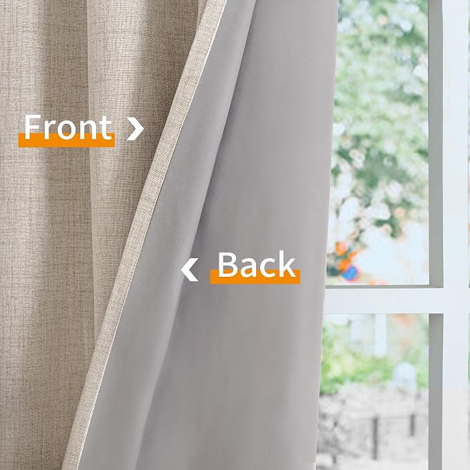 YoungsTex Short Linen Blackout Curtains - Image 7
