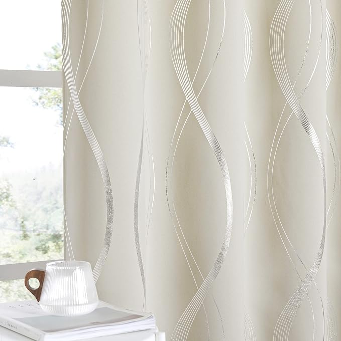 NICETOWN Beige Blackout Curtain Panels 84 inches Long 2 Panels | Thermal by NICETOWN