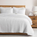 WDCOZY White Oversized King Quilt Set, California Cal King Rustic Bedspread by WDCOZY