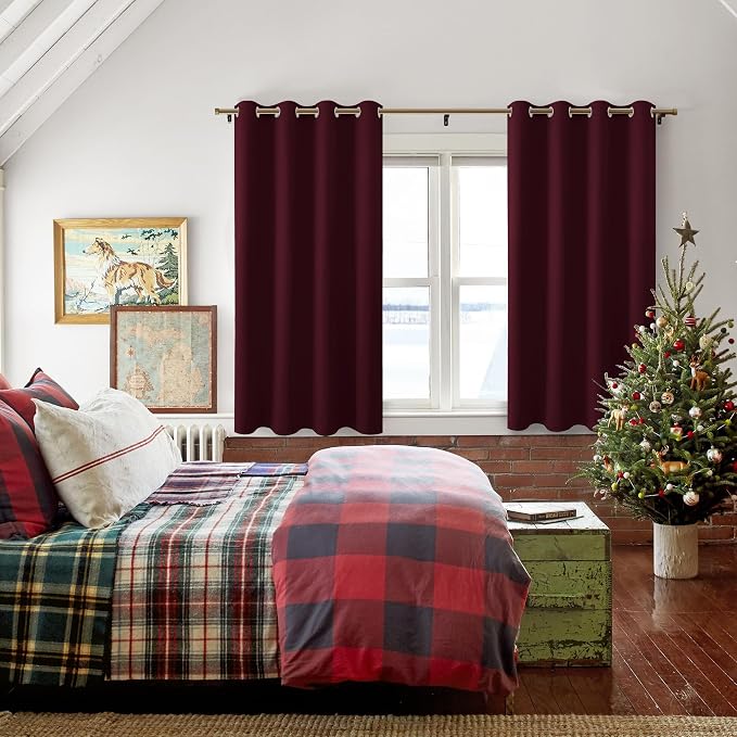 Blackout Curtains for Bedroom, 52 x 45 Inch 2 Panels | Thermal Insulated & - Image 6