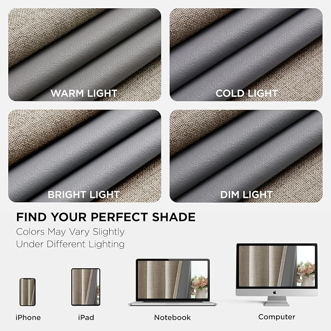 Joydeco Blackout Curtains 84 Inches Long 2 Panels Burg, Room Darkening Curtains - Image 9