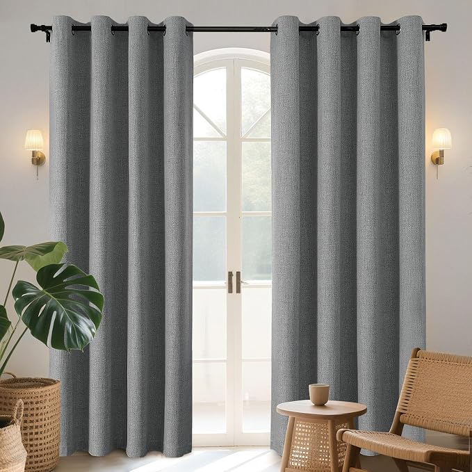 Joydeco Light Grey Blackout Curtains 90 Inches Long, Curtains 90 Inch Length 1 by JOYDECO