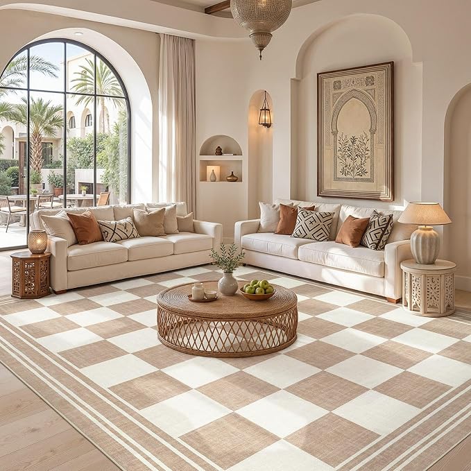 cotiled Boho 5x7 Area Rugs for Living Room: Soft Moroccan Washable Rug | Solve - Image 4