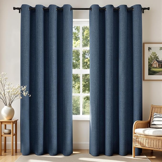 Joydeco Blackout Curtains 95 Inches Long 2 Panels Burg, Room Darkening Curtains by JOYDECO