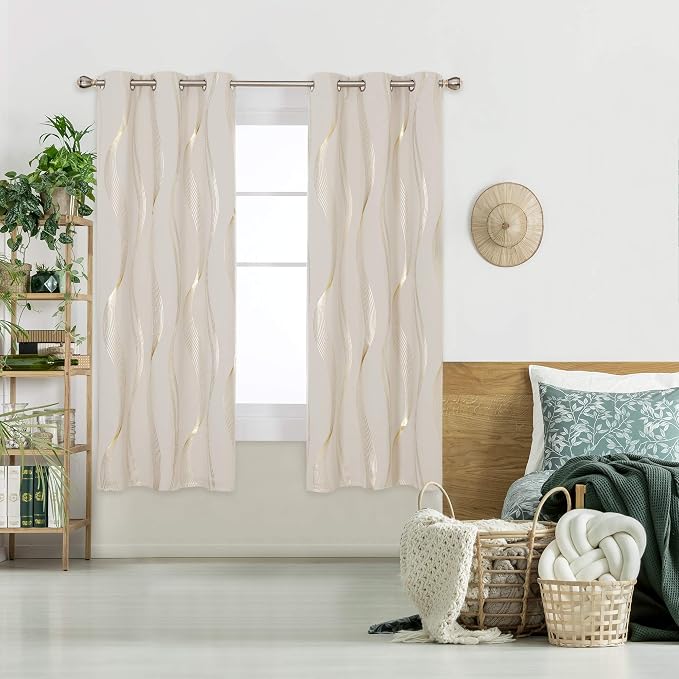 Deconovo Curtains for Living Room, Pattern Blackout Curtains 72 Inches Long | by Unknown