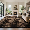 Mottled Brown 8x10 Area Rugs for Living Room, Fluffy Shag Rug Large Carpet | by Yongyangjuxi