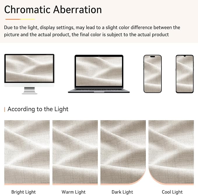 Pinch Pleated Full Blackout Faux Linen Curtains 108 Inches Long | Beige - Image 6