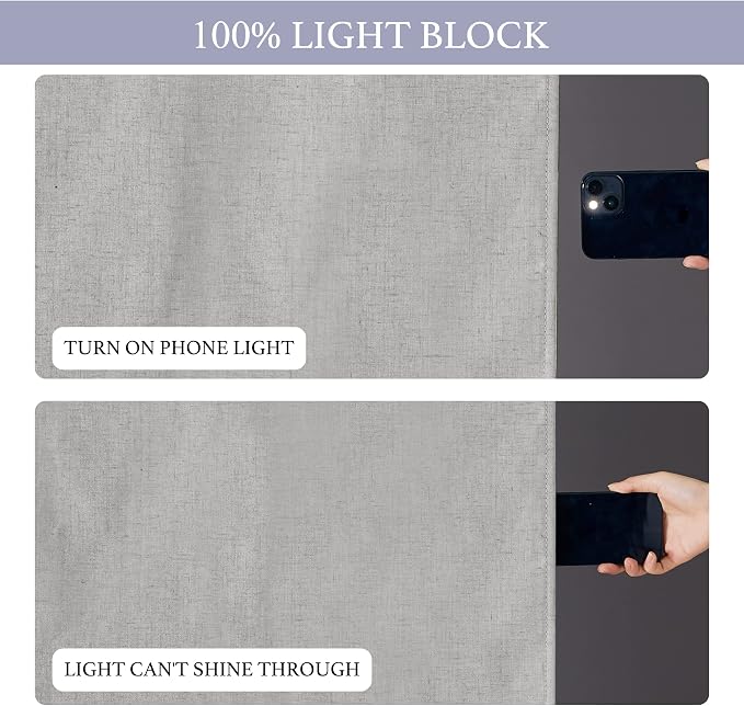 RYB HOME Classroom Door Window Cover, 100% Blackout Lockdown Shades | Linen - Image 5