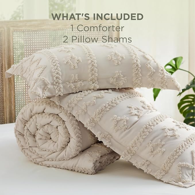 Bedsure Tufted Boho Comforter Set Full Size - Image 7