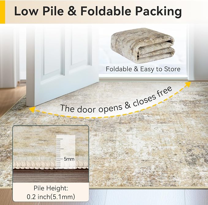 RELEANY Washable Runner 2'x10' Abstract Area Rug - Image 6