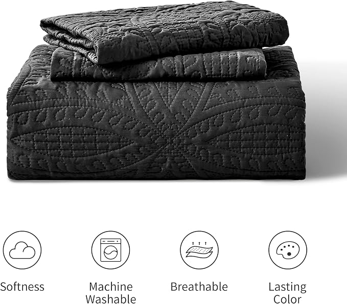 Love's cabin Quilts for Queen Bed Black Bedspreads - Image 7