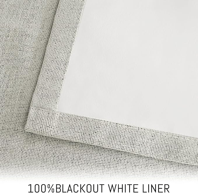 Yakamok Cream Linen Textured Curtains 90 Inches Long - Image 3