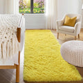 Yellow Runner Rugs for Bedroom Living Room, Fluffy 2x6 Bedside Hallway Area Rug by ONASAR