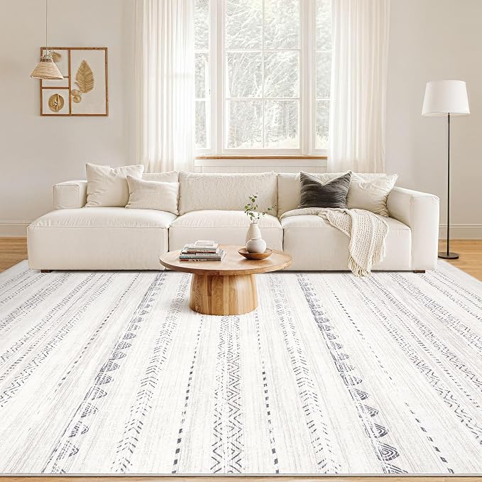 Nakagishi 6x10 Area Rugs Living Room: Washable Boho Large Neutral Soft - Image 5