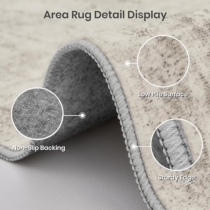 3x5 Rug Non Slip, Abstract Washable Entryway Rug - Image 4