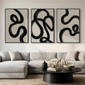 Large Framed Black and White Abstract Wall Art by Cuspin