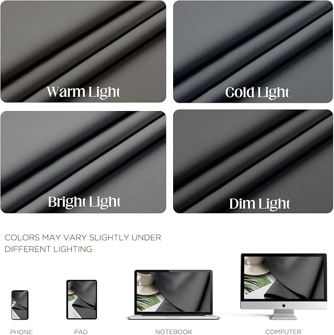 CUCRAF Light Grey Blackout Curtains 54 inch Length 2 Panels Set, Room Darkening - Image 4