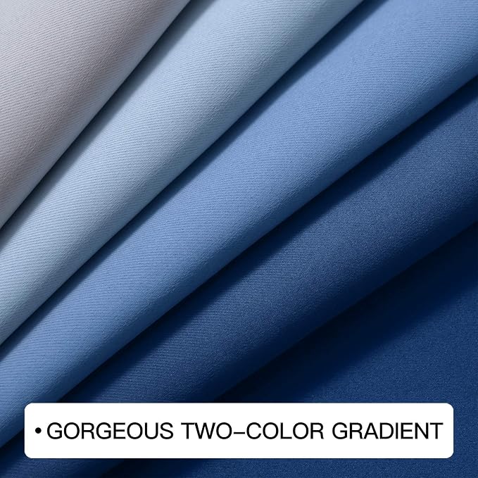 COSVIYA Grommet Ombre Room Darkening Curtains 84 inch Length 2 Panels, Gradient - Image 4