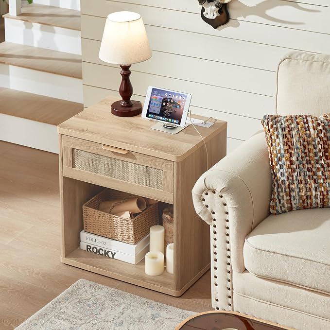LEYAOYAO Rattan 23" Nightstands Set of 2 - Image 6