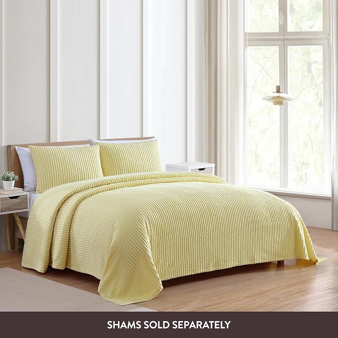 Beatrice Home Fashions Full Channel Chenille Bedspread, lightweight tufted 100% - Image 3