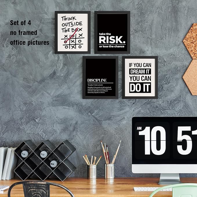 DSHFG Office Motivational Inspirational Wall Art Prints Set of 4 | Motivational - Image 5