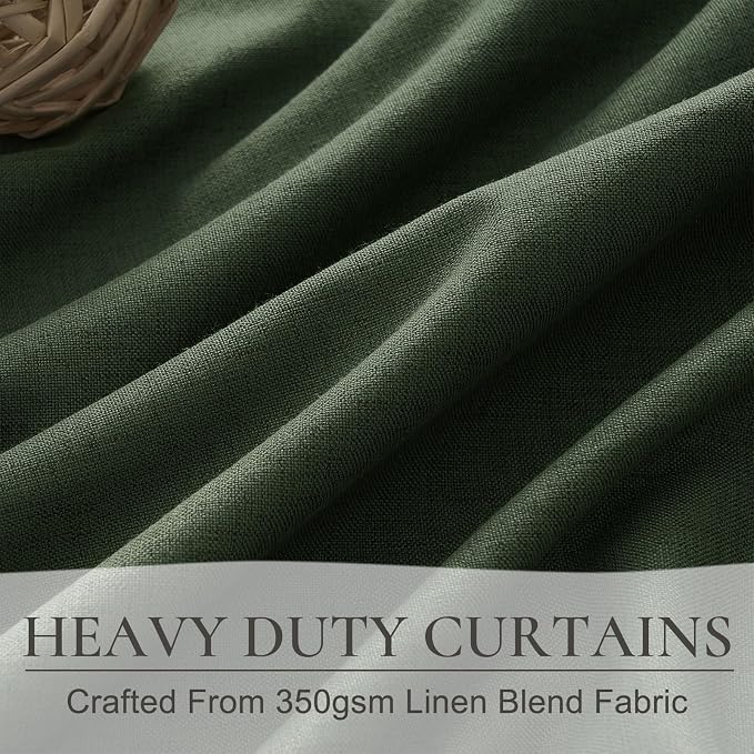 QJmydeco Dark Green Curtains 86 Inches Long - Image 4