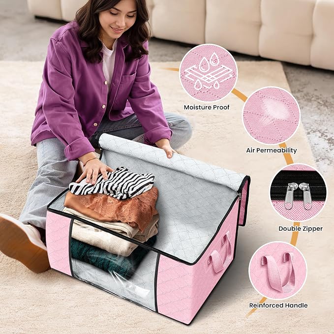 10 Pack Storage Bags for Clothes Blanket Storage Bins - Image 4