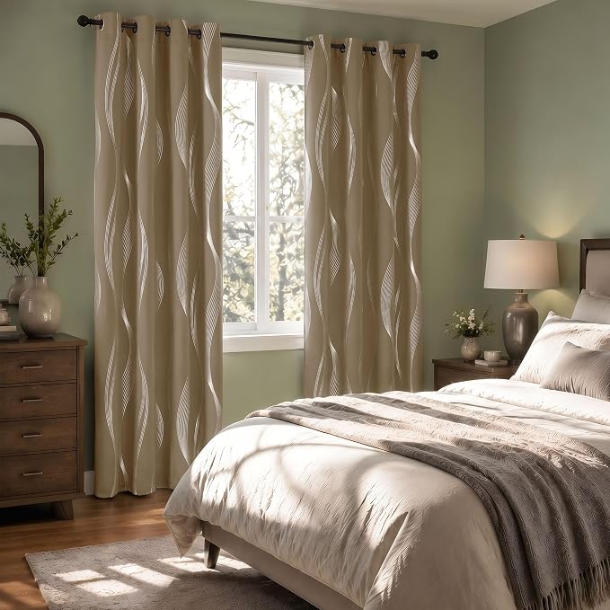 Deconovo Curtains for Living Room, Pattern Blackout Curtains 96 Inches Long | - Image 6