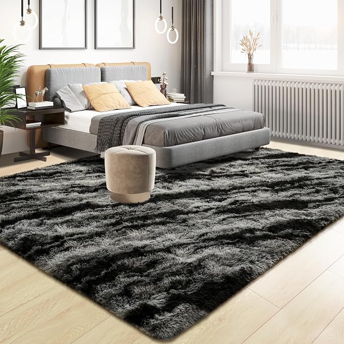 Soft Fluffy Rugs for Living Room, 5x8 Shaggy Area Rug for Bedroom, Modern Shag - Image 2