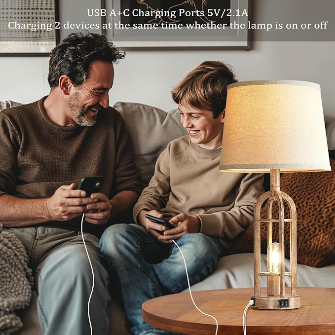 SRJJA Table Lamps for Living Room End Table Set of 2 - Image 3