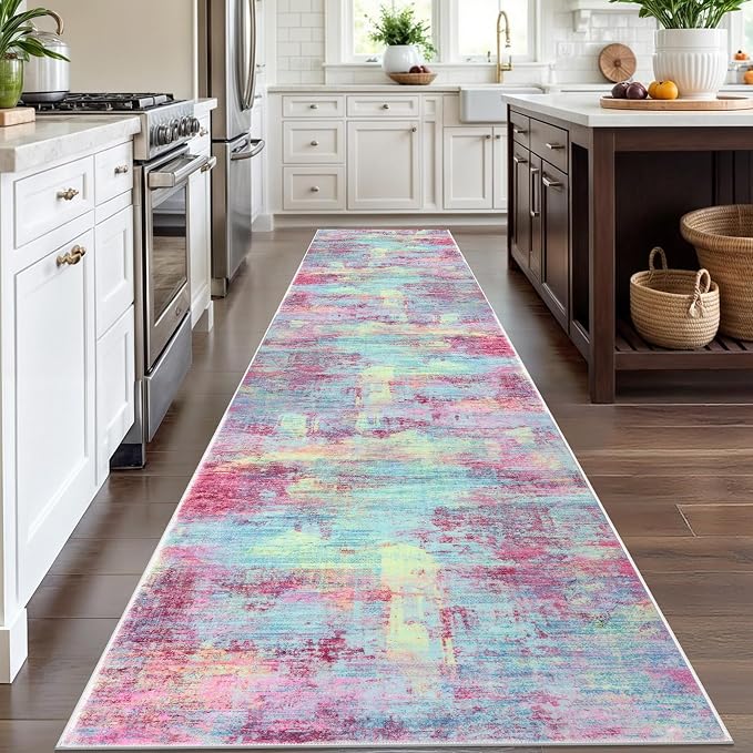 Abstract Runner Rug 3x12 Ft Washable Runners - Image 2