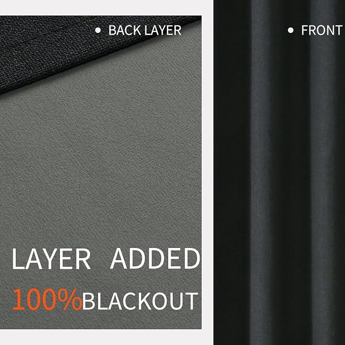 Joydeco Blackout Curtains 120 Inches Long 2 Panels Burg, Room Darkening Curtains - Image 3