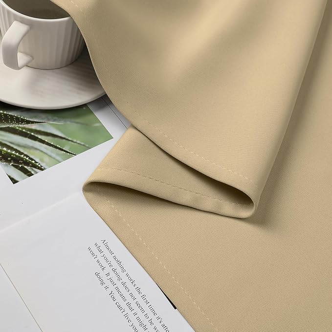 CUCRAF Beige Blackout Curtains 84 inch Length 2 Panels Set, Room Darkening - Image 10
