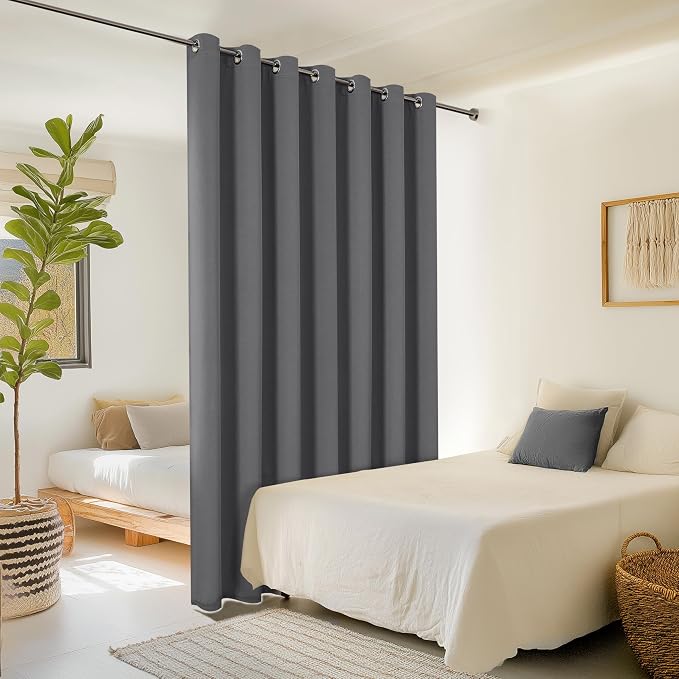 ChrisDowa Room Divider Curtains 90 Inch Length Sliding Door Curtain 1 Panel | - Image 2