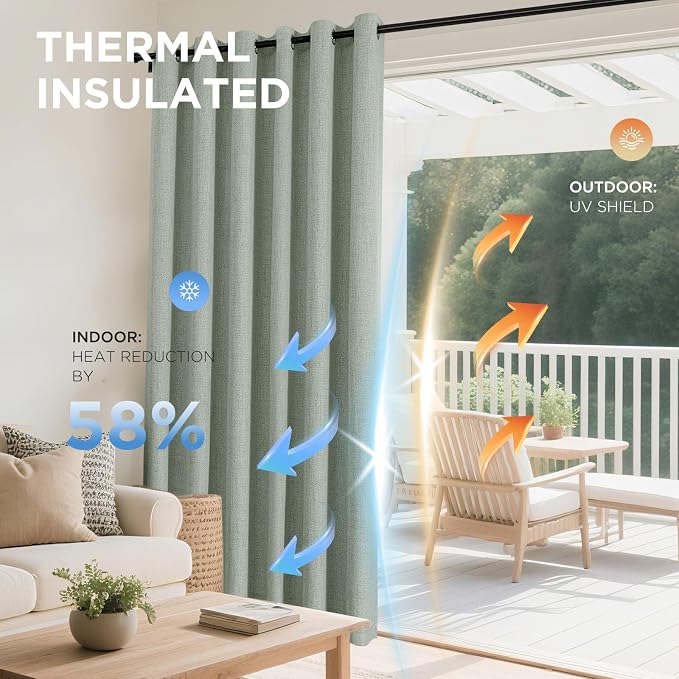 Joydeco Blackout Curtains 63 Inches Long 2 Panels Burg, Room Darkening Curtains - Image 4