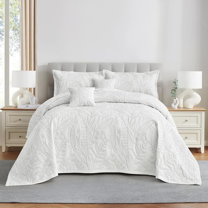 HZ & HY Oversized King Bedspreads 128x120, 5-Piece Quilt Set, Lightweight by HZHY