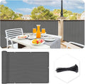 Custom Size 3.3'x32' Dark Grey Balcony Privacy Screen 90% UV Block | Windscreen by SUNLAX