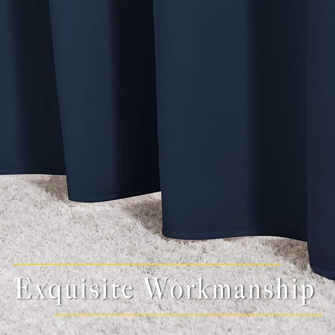 NICETOWN Navy Blue Blackout Curtains 102 inch Length, Grommet Energy Saving - Image 6