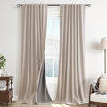 Extra Long 100% Blackout Linen Curtains 120 Inches Long 10 FT by Guken