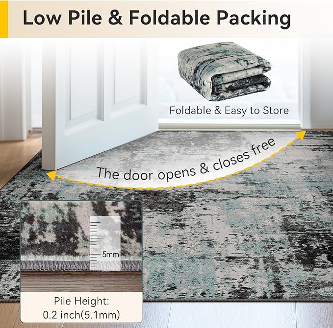 RELEANY Washable 8'x10' Abstract Area Rug - Image 6
