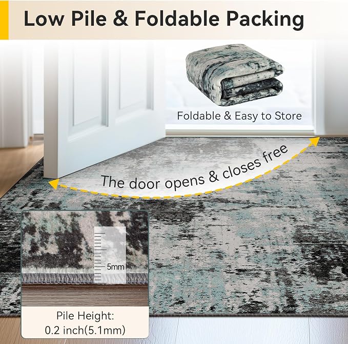 RELEANY Washable 3'x5' Abstract Area Rug - Image 6