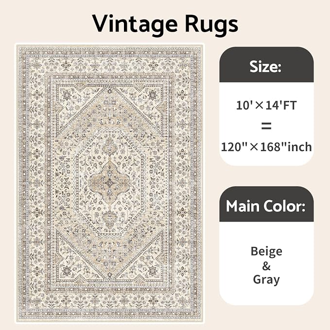 10x14 Washable Area Rug for Living Room - Image 8